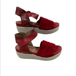 Naked Feet Red wedge sandals